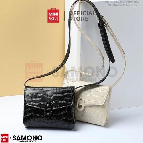 save up to 80% Jual Miniso Stone Pattern Crossbody Bag With Flap