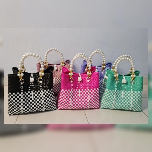 Jual Tas Anyaman Jali Premium Handle Mutiara Size M Nude Kab Ponorogo Azalea Store