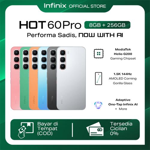 Promo Infinix Hot 60 Pro 8 256GB Up To 16GB Extended RAM Helio G200 6 78 Inch 144Hz AMOLED
