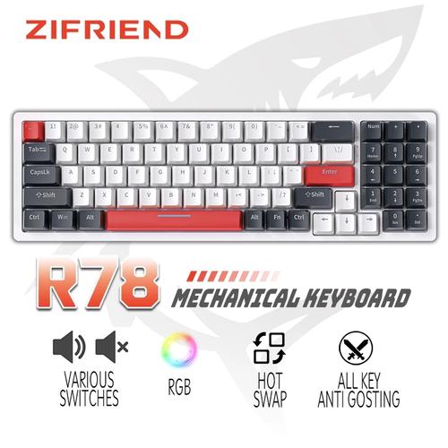 Promo ZIFRIEND R78 Mechanical Gaming Keyboard 78 Keys Wired Rainbow Backlight 3 Pin Hot