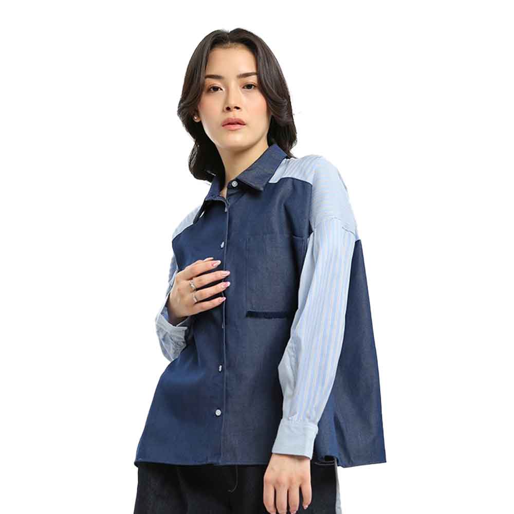 10 Cottonink Kemeja Wash Denim Garnett