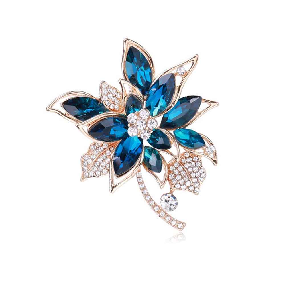 1 Glamorousky Jewellery Plated Gold Flower Brooch