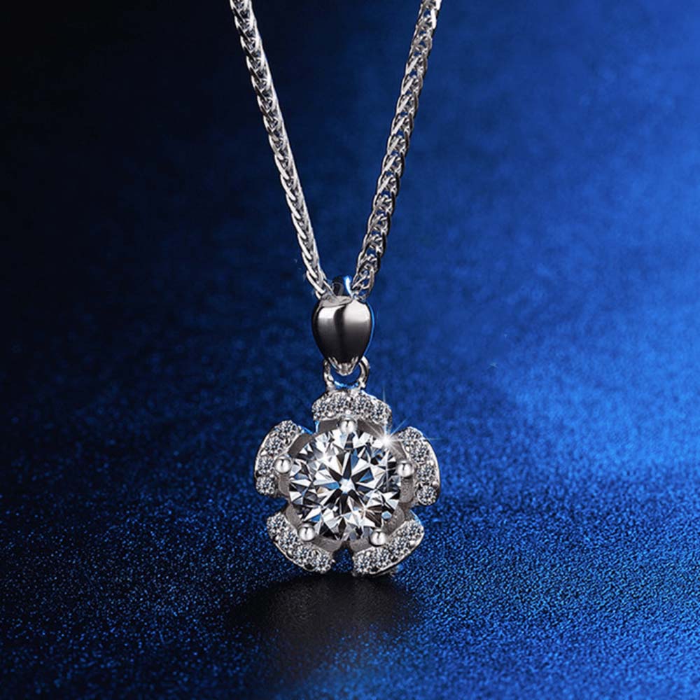 1 RoyStone Kalung Wanita Moissanite Roses