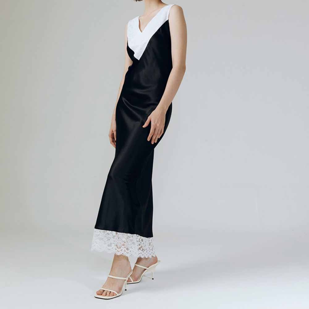 2 Lace Silk Midi Dress