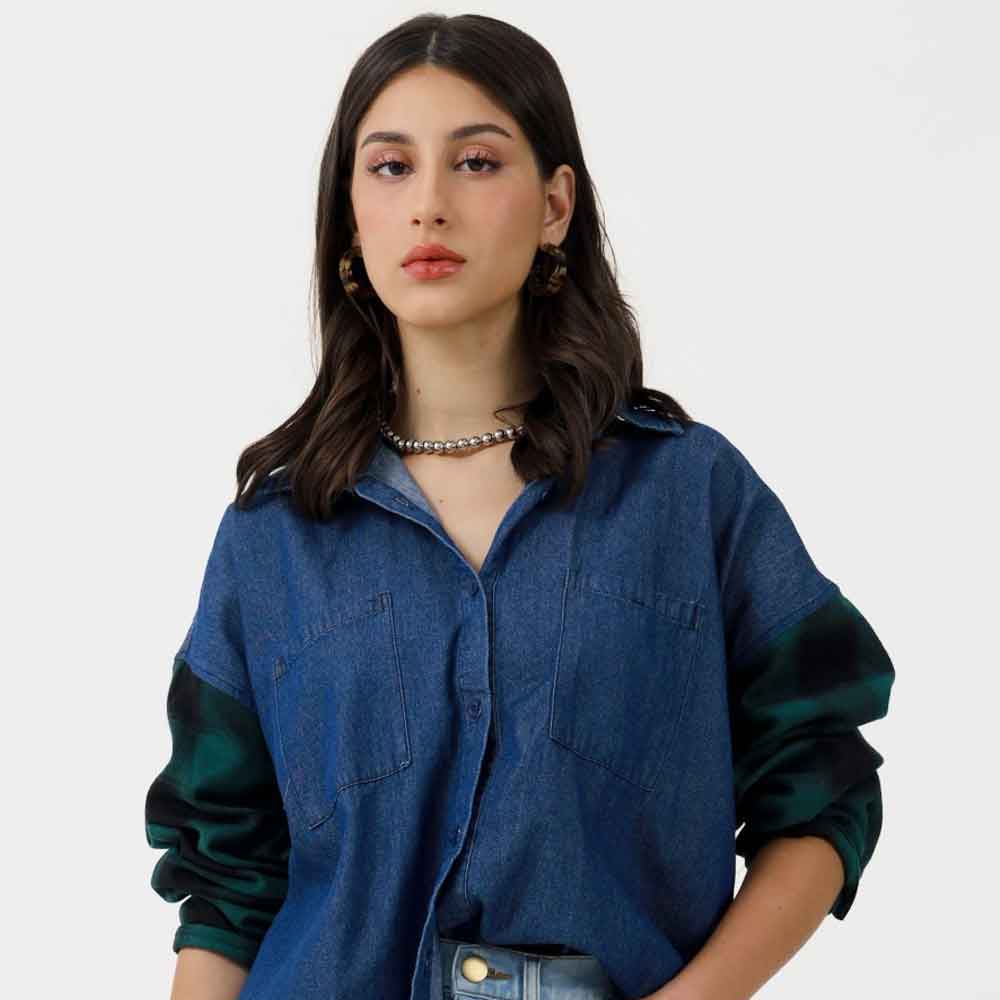 4 Gaudi Kemeja Denim Oversized Two Toned