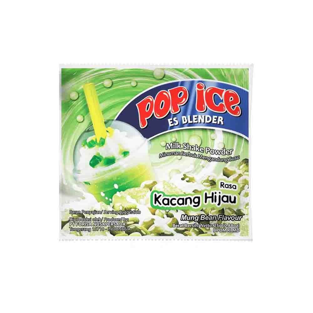 3 Pop Ice Milk Shake Powder Rasa Kacang Hijau