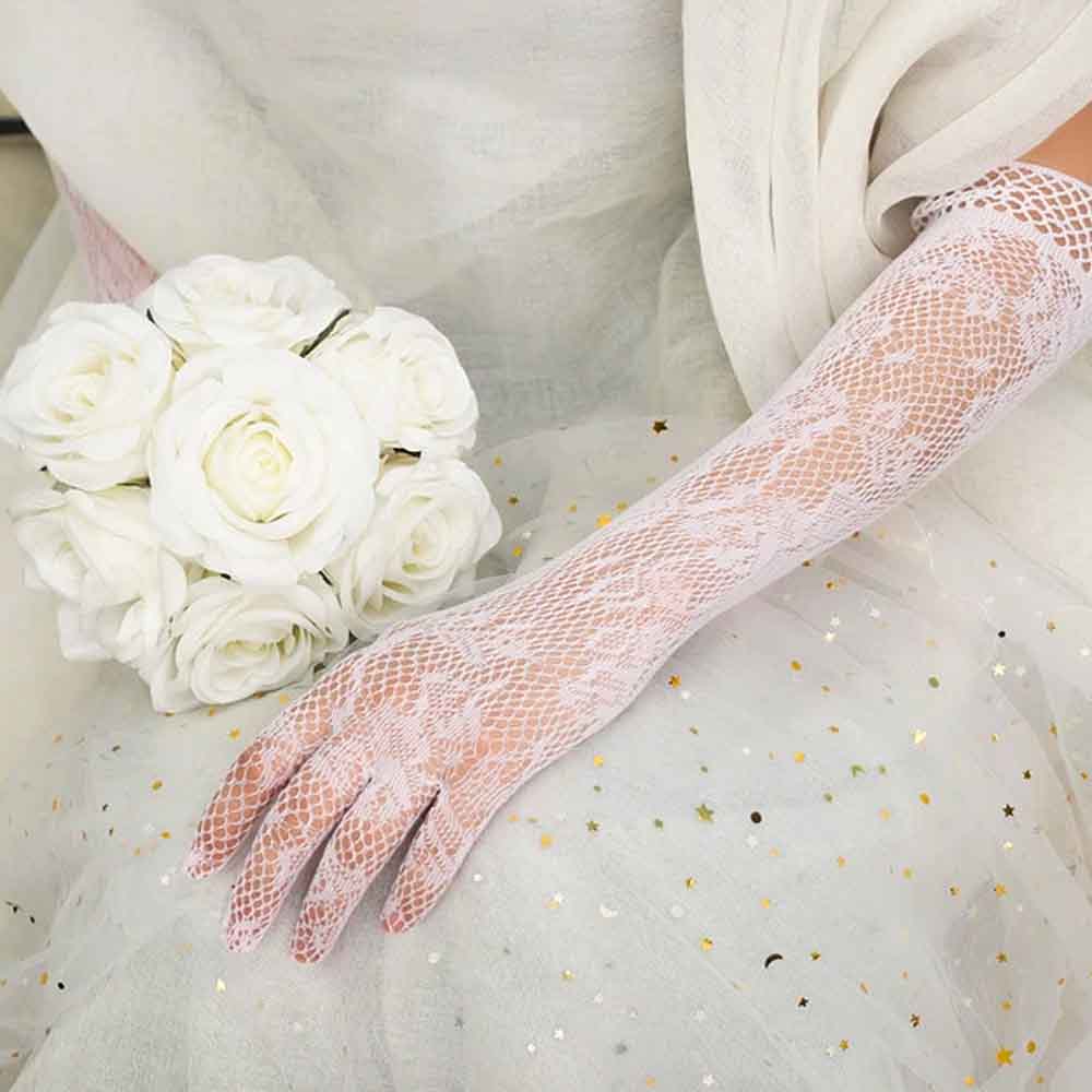 2 Sarung Tangan Putih Lace