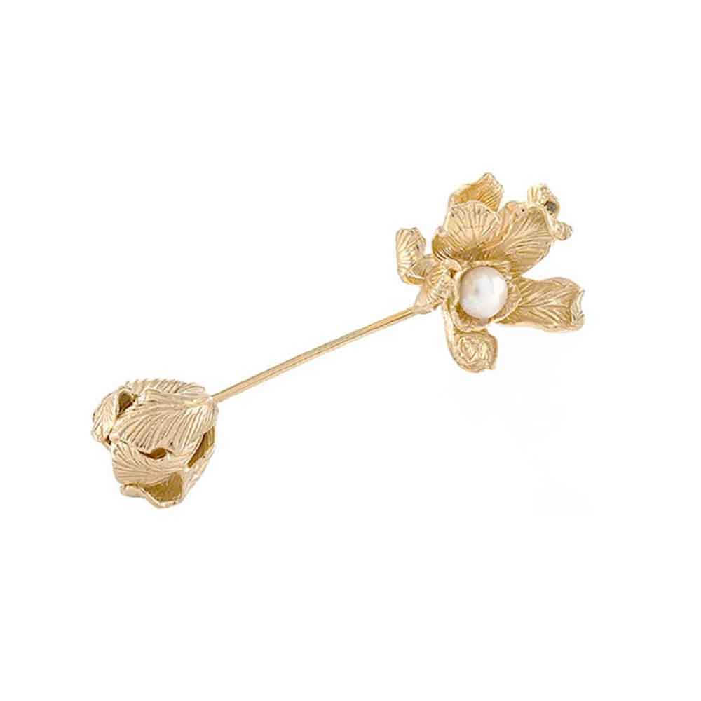 4 Tulola Jewelry Lotus Flower with Pearl Long Pin