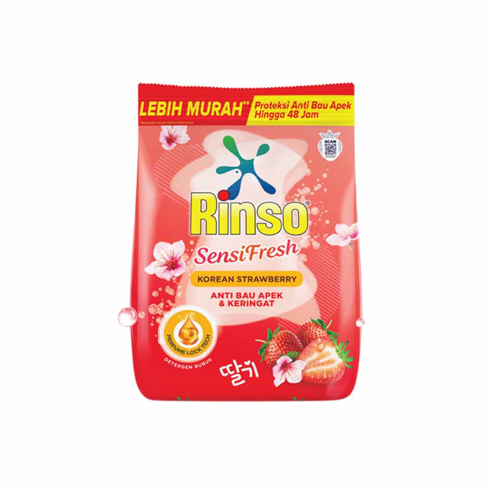 3 Rinso SensiFresh Detergent Bubuk Korean Strawberry