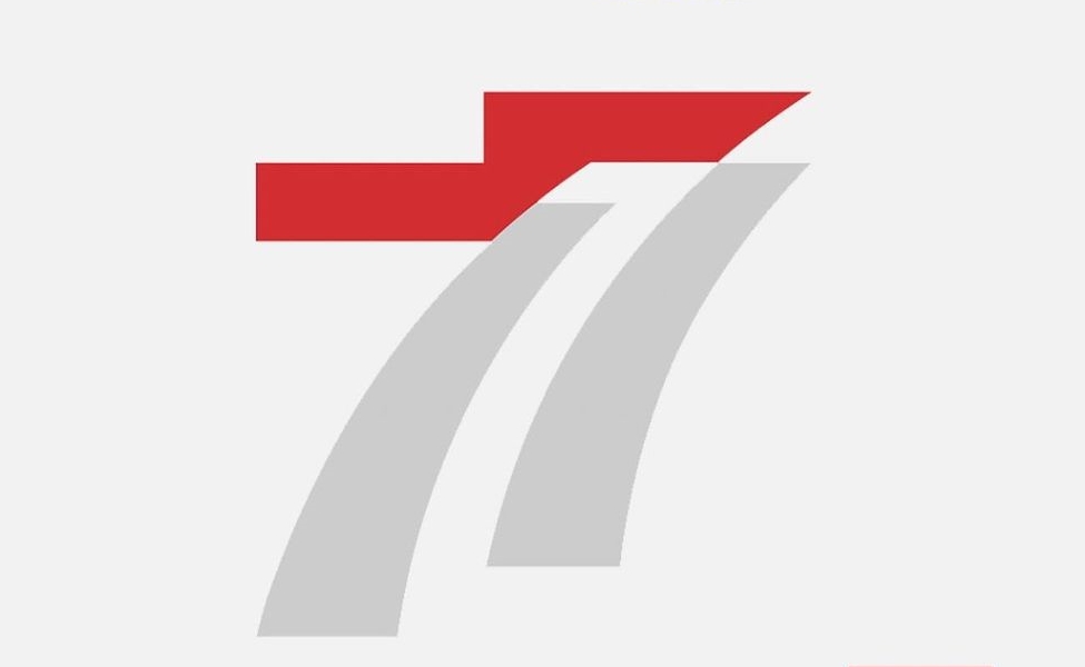 arti logo dua anak tangga HUT RI ke-77