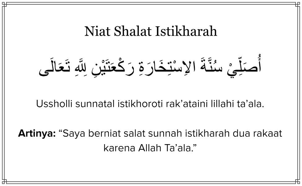 niat shalat istikharah