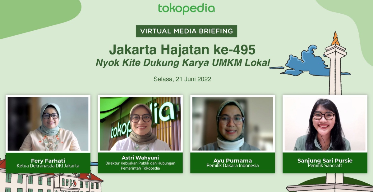 Jakarta Hajatan ke-495, Tokopedia dan Dekranasda DKI Ajak Masyarakat Dukung UMKM Lokal