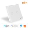 Gambar DEN Smart Home WiFi Touch Wall Switch 2-gang (No Neutral) - Hitam dari Den Smart Home Jakarta Utara 1 Tokopedia
