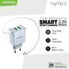 Gambar Hippo Nymp 2 Adaptor Charger 2.4 A Smart Detect Charging - Putih dari Hippo Official Store Jakarta Barat 1 Tokopedia