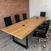 Gambar meja meeting industrial kayu jati perhutani 240x120x80 dari Arca Industrial Kota Bekasi 1 Tokopedia