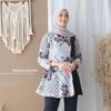 Gambar Baju Batik Wanita Blouse Kombinasi Motif Soft - Biru, M dari SANTY-COLLECTION Kota Pekalongan 3 Tokopedia