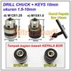 Gambar Kepala Bor / Drill Chuck 1,5 - 10 mm + Kunci 10 mm - M12 X 1.25 dari Toko Mitra Abadi Jakarta Barat 2 Tokopedia