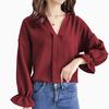 Gambar Blus lengan panjang gaya Korea BIG SIZE fit 3L - Jfashion Ningrum - Maroon, L dari j--fashion Jakarta Barat 1 Tokopedia