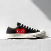 black with red heart converse