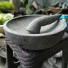 Gambar Cobek Cekung Mangkok D25cm T7-8cm + Ulekan Cembung: Batu Kali Pori dari MunTHuCom Kab. Sleman 1 Tokopedia