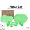 Gambar Glori Melamine Set Makan Keluarga Piring Makan Gelas Mangkok FS001 - Hijau dari Glori Melamine Kab. Tangerang 1 Tokopedia