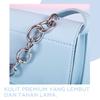 Gambar MINISO Tas Wanita Selempang Handbag Rantai Sling Bag Syal Sutra - Biru dari Miniso Indonesia 7 Tokopedia