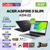 Gambar Acer Aspire 3 Slim A314-22 AMD RYZEN 3-3250U 4GB 256GB 14" FHD W10 OHS - FHD (1920x1080) dari Collins Official Jakarta Pusat 1 Tokopedia