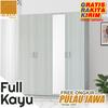 Gambar FULL KAYU - Kirana Lemari Pakaian / Lemari Baju 4 Pintu + Kaca Madison - White Glossy dari KiranaFurniture Kab. Bogor 1 Tokopedia