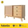 Gambar Fabelio Lemari Kabinet Minimalis Aksen Rottan MIKKU - Kayu Oak dari Fabelio Official Kota Tangerang 1 Tokopedia