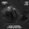 Gambar PAKET GANTENG FFZERO BLACK DOFF + VISOR + SPOILER GPR - M, VISOR DARKSMOKE dari RSV Helmet Official Kota Bandung 2 Tokopedia