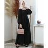 Gambar Gamis Larisa Rempel Resleting Depan Busui Friendly - Hitam dari Tokogo-id Jakarta Barat 1 Tokopedia