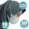 Gambar Masker 3ply 3 ply duckbill 3D headloop orlee Hijab Kemenkes isi 10pcs - Putih dari lbagstore 1 Tokopedia