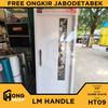 Gambar Pintu Kamar Mandi PVC Cermin (Putih Stiker Hitam) - HT01, BUKAAN KANAN dari Hong Shop ID Kota Bekasi 24 Tokopedia
