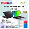 Gambar Acer Aspire 3 Slim A314-22 - AMD A3020e 4GB SSD 256GB 14" FHD W10 OHS dari Collins Official Jakarta Pusat 1 Tokopedia