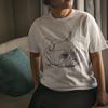 Gambar French Bulldog • Unisex White T-Shirt • by The Space Wanderer - M dari The Space Wanderer Jakarta Timur 1 Tokopedia