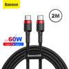 Gambar KABEL DATA TYPE-C TO TYPE-C BASEUS PD 2.0 60W FAST CHARGE (20V 3A) 2M - Merah dari Baseus Official Store Jakarta Utara 1 Tokopedia