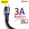 Gambar Baseus Kabel Data Charger Micro USB 25cm LED HALO Fast Charging 25 cm dari QUEEN-id Kab. Tangerang 1 Tokopedia