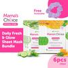 Gambar Masker Wajah | Mama's Choice Daily Fresh & Glow Sheet Mask Bundle - Scrunchie Pink dari MamasChoiceID Jakarta Timur 7 Tokopedia