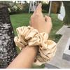 Gambar golden yellow satin silk scrunchie medium size dari Scrunchie Kab. Badung 1 Tokopedia