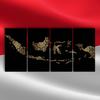 Gambar HIASAN POSTER KAYU HIASAN DINDING PETA INDONESIA 1 SET 4in1 15X30 - BATIK HITAM-01 dari Omega_Market Kab. Tangerang 1 Tokopedia