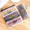 Gambar Semua Gratis - Tempat Pensil Zipper Transparan / Pencil Case Zipper - Love Gray dari Semua Gratis Kab. Tangerang 3 Tokopedia