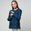 Gambar Monellina 601029 Blouse Batik Oversize Wanita Lengan Panjang - Navy, XXL dari Monellina Fashion Jakarta Barat 3 Tokopedia