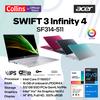 Gambar ACER SWIFT 3 Infinity 4 SF314-511 I7-1165G7 16GB 512GB 14" FHD W10 OHS dari Collins Official Jakarta Pusat 1 Tokopedia