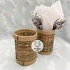 Gambar TEMPAT / WADAH TISSU DAN SENDOK GARPU (ALAT MAKAN) ANYAMAN BAMBU BULAT dari The House Store ID Kota Cimahi 1 Tokopedia