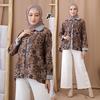 Gambar Baju Batik Blouse Bolero Wanita Kombinasi Motif Kawung Monokrom Modern - Biru Muda, M dari SANTY-COLLECTION Kota Pekalongan 4 Tokopedia