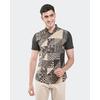 Gambar MANZONE Kemeja Batik Pria Lengan Pendek Comfort Fit Bimasena-Black - S dari Manzone Official Store Kota Tangerang Selatan 1 Tokopedia