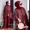 Gambar SETELAN WANITA WAKA-WAKA BRISSA KOMBINASI JUMBO / SATU SET BAJU DAN CE - Hijau dari SENTILING Kab. Pekalongan 5 Tokopedia