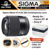 Gambar LENSA SIGMA 30MM F1.4 DC CN FOR SONY E-MOUNT - ORIGINAL - SONY E MOUNT dari DG PRO Jakarta Pusat 1 Tokopedia