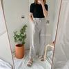 Gambar Highwaist Kulot Linen Premium Laura Slim Kulot Highwaist / Kulot Linen - Hitam, All Size dari SENTILING Kab. Pekalongan 14 Tokopedia
