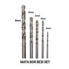 Gambar MATA BOR BESI SET 5PCS 3MM 4MM 5MM 6MM 8MM M3 M4 M5 M6 M8 dari GUDANGIMPORT99 Kab. Tangerang 1 Tokopedia